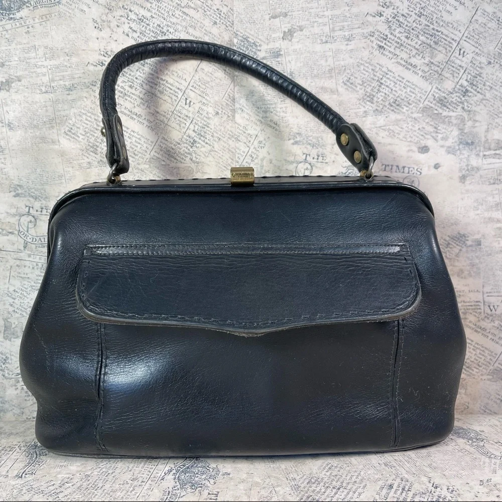 Vintage Ronay for Joseph Magnin Store Handbag Leather Purse Retro Structured Bag
